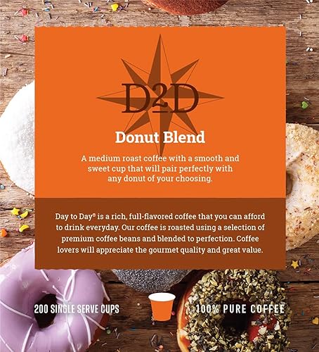 Miniatura 2 de Day To Day - Mezcla de donas de 200 unidades, tostado medio, cápsulas de café individuales para cafeteras K-Cup Keurig