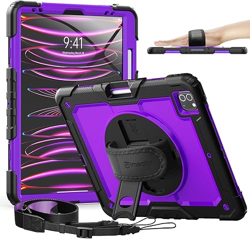 Miniatura 14 de Timecity - Funda protectora para iPad Pro de 12.9 pulgadas, 6ª/ 5ª/ 4ª/ 3ª generación, con fuerte protección, protector de pantalla, correa