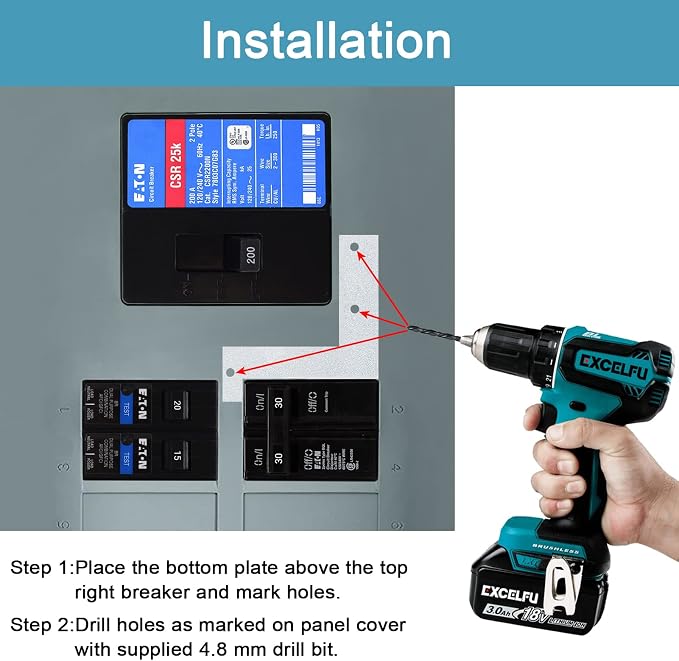 Kit de interbloqueo para generador para paneles Eaton Cutler Hammer BR Series de 150 y 200 amperios miniatura 5