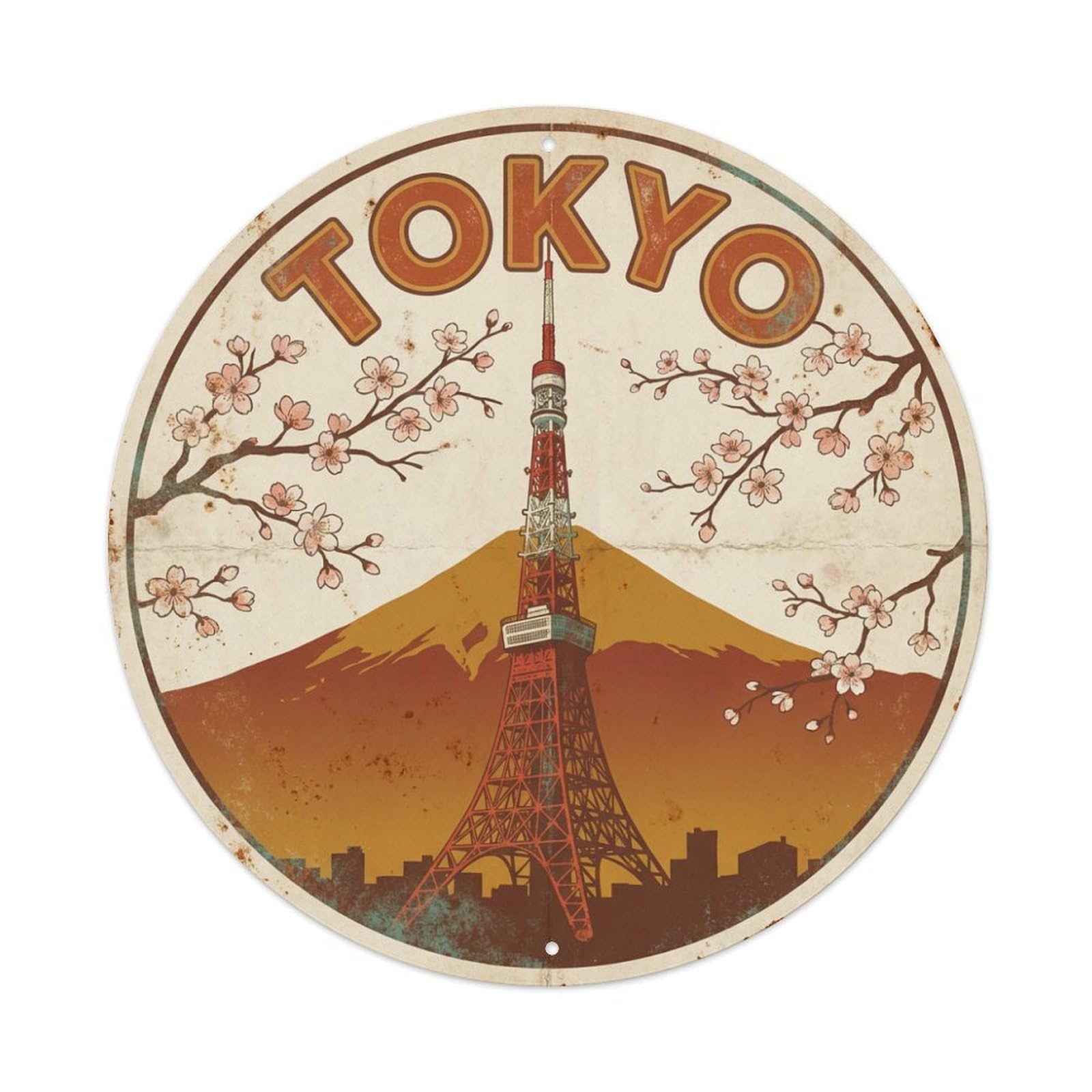 Vintage Travel Japan Tokyo Metal Tin Sign