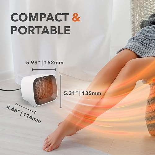 Miniatura 6 de Blast Auxiliary By Blaux Heatcore - Calentador portátil personal de cerámica de 450 W para uso en interiores  Calefacción de 5 segundos para