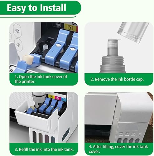 Miniatura 5 de T522 Botellas de recarga de tinta negra T522 Botellas de recarga de tinta para impresora de inyección de tinta ET-2800 ET-4800 ET-2400 ET-2803