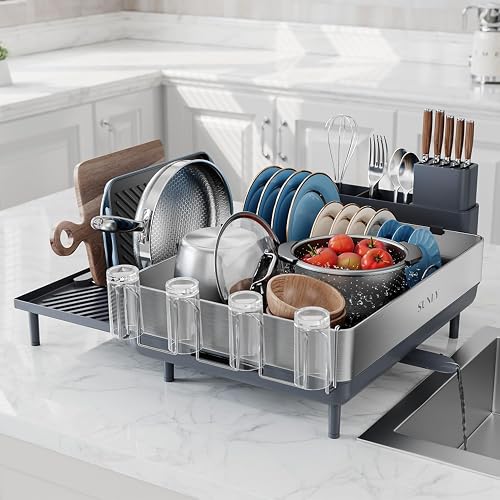 SUNLY Large Dish Drying Rack, Expandable