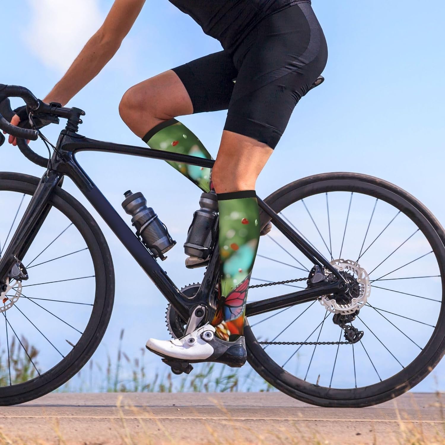 Colorful butterflies dance Compression Socks 15-20mmHg Graduated Compression, Ideal for Office Workers, and Athletes