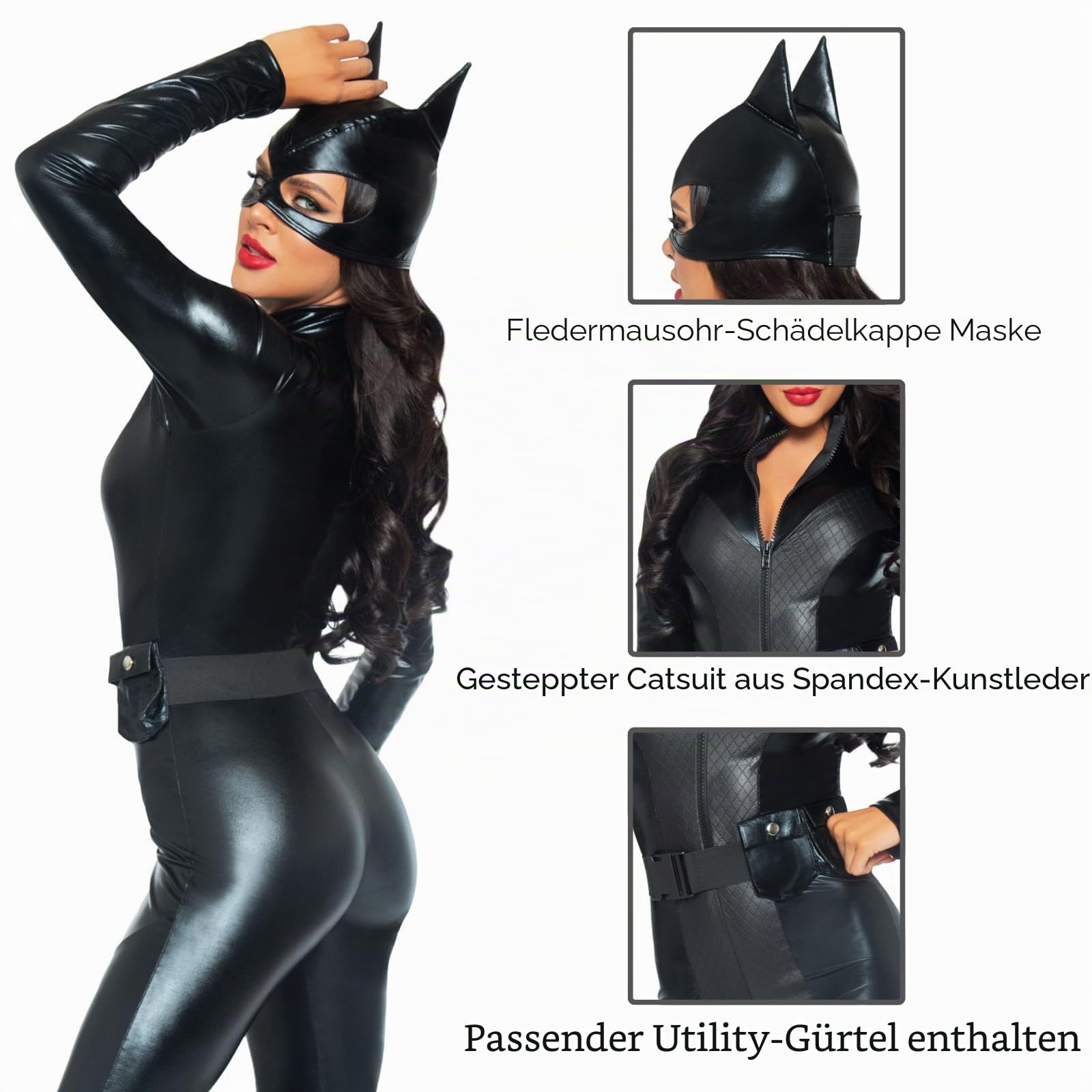 LEG AVENUE 85554 - Kostüm Set Captivating Crime, S, schwarz