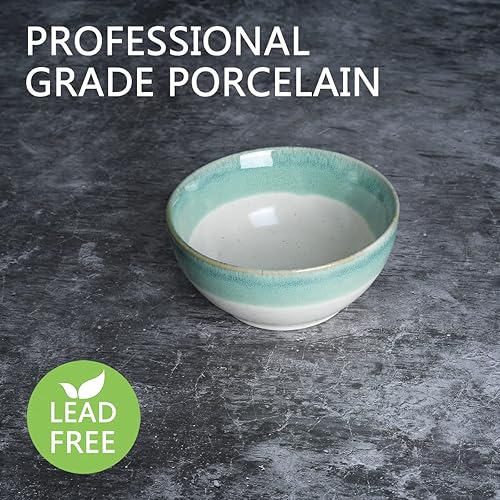 Miniatura 9 de Bosmarlin Cuencos pequeños de cerámica para postre, 16 onzas, juego de 6, aptos para lavavajillas y microondas, para cereales, helados, sopas,