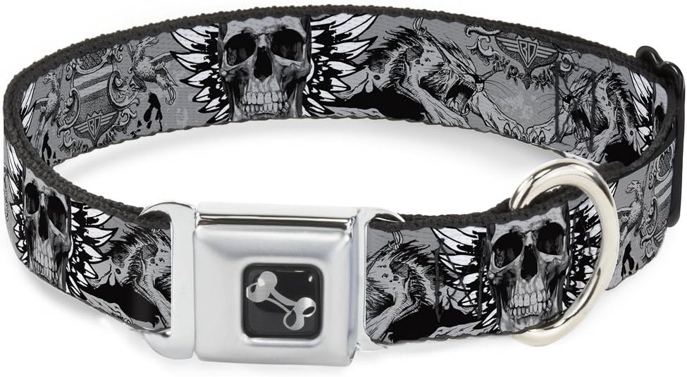 Buckle-Down Seatbelt Buckle Dog Collar - BD Werewolves - 1" Wide - Fits 11-17" Neck - Medium