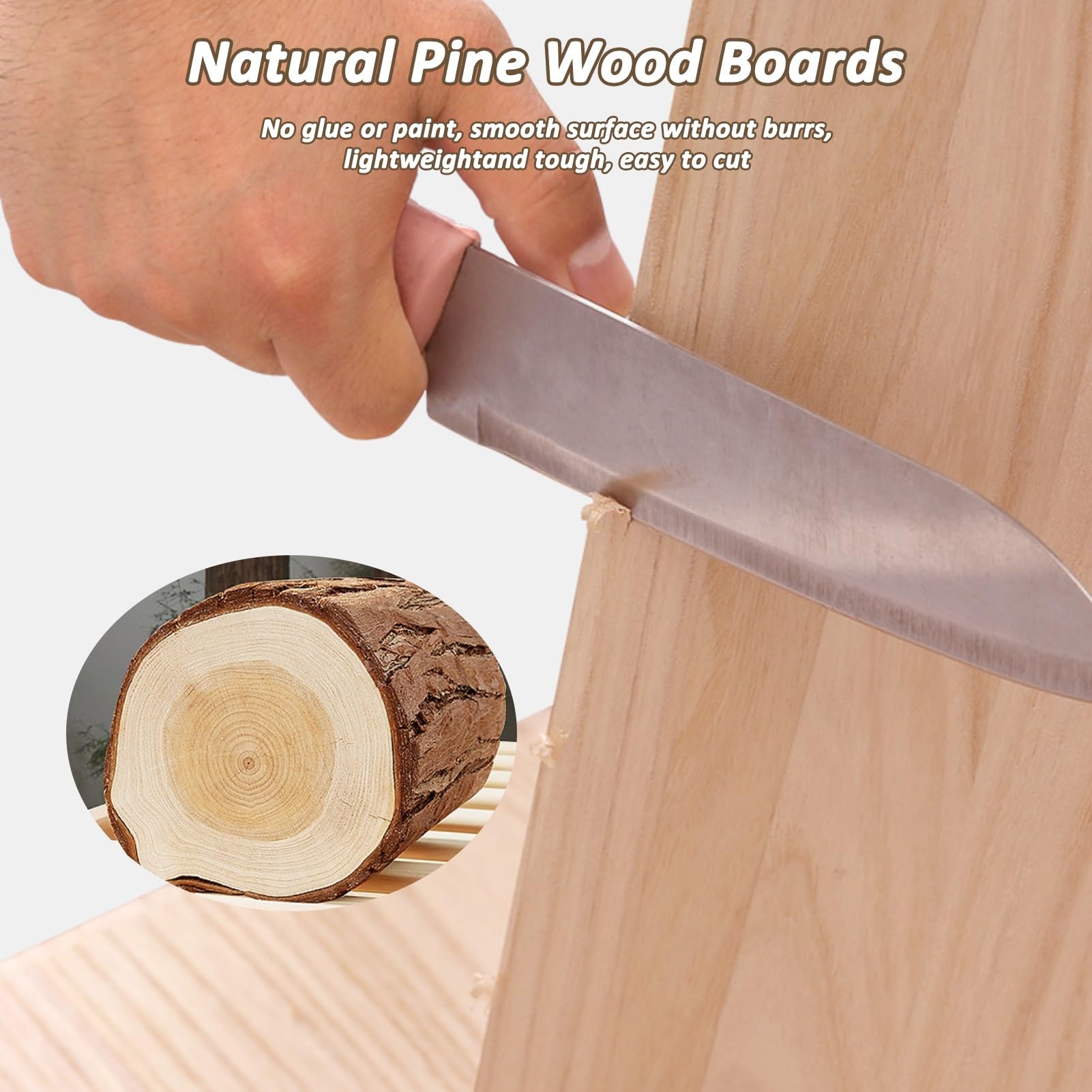 Tavola in legno massiccio, pino massiccio non finito, spessore 1,3-2 cm, perfetto per lavori di artigianato e progetti fai da te, tavole versatili in legno massello
