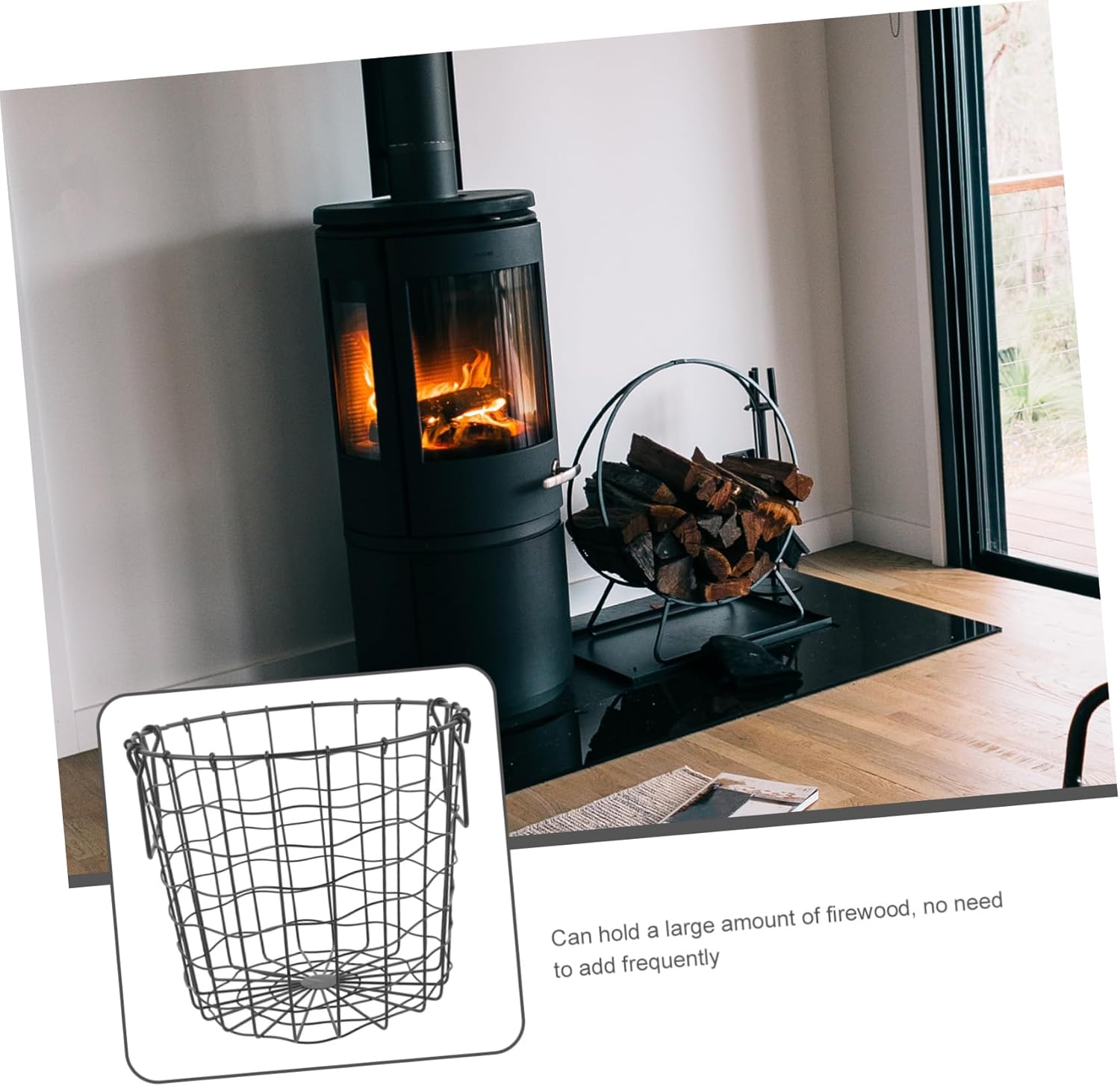 Outdoor Iron Firewood Basket Durable Logging Holder for Camping Home Use Lightweight Portable Firewood Carrier for Versatile Storage for Logs Toys More