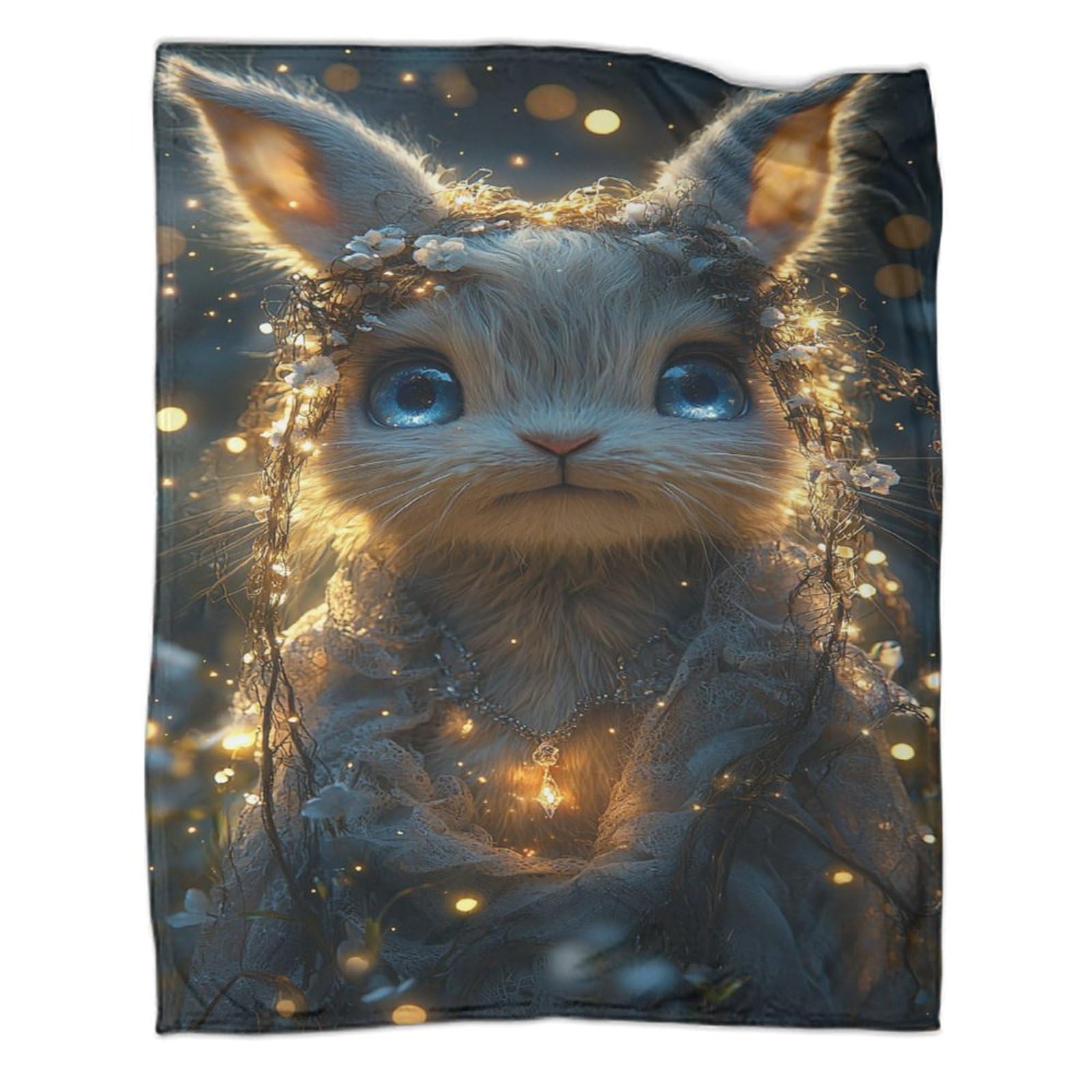 Couverture en flanelle lapin pour cocooning sur le canapé et lit d'enfant 100x130