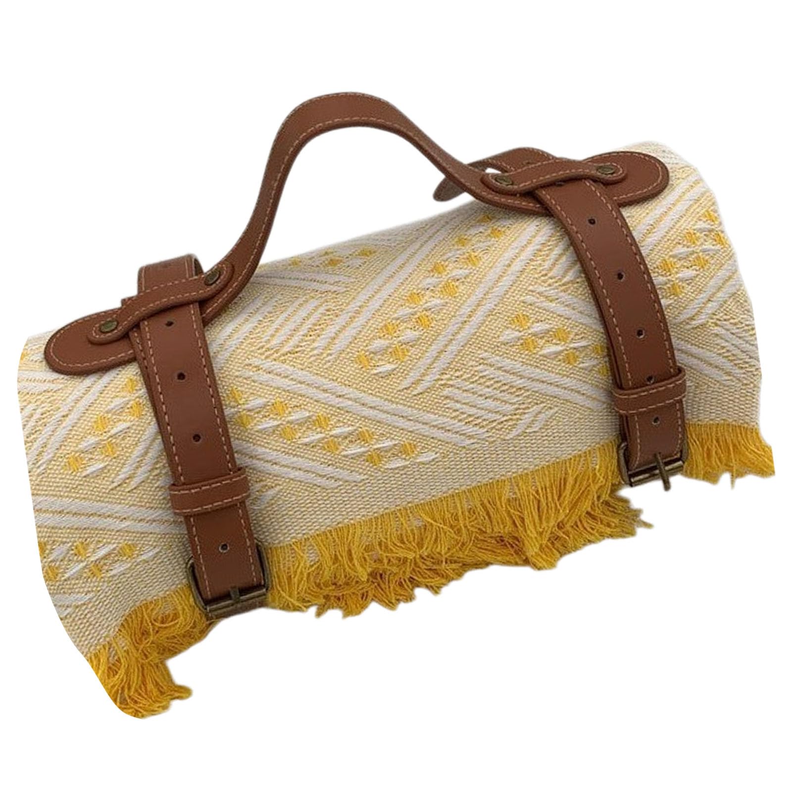 QIAOLIDA Spacious 180x180cm Outdoor Camping Blanket With Leather Handles Cozy Acrylic substance For Beach Trips And Adventures