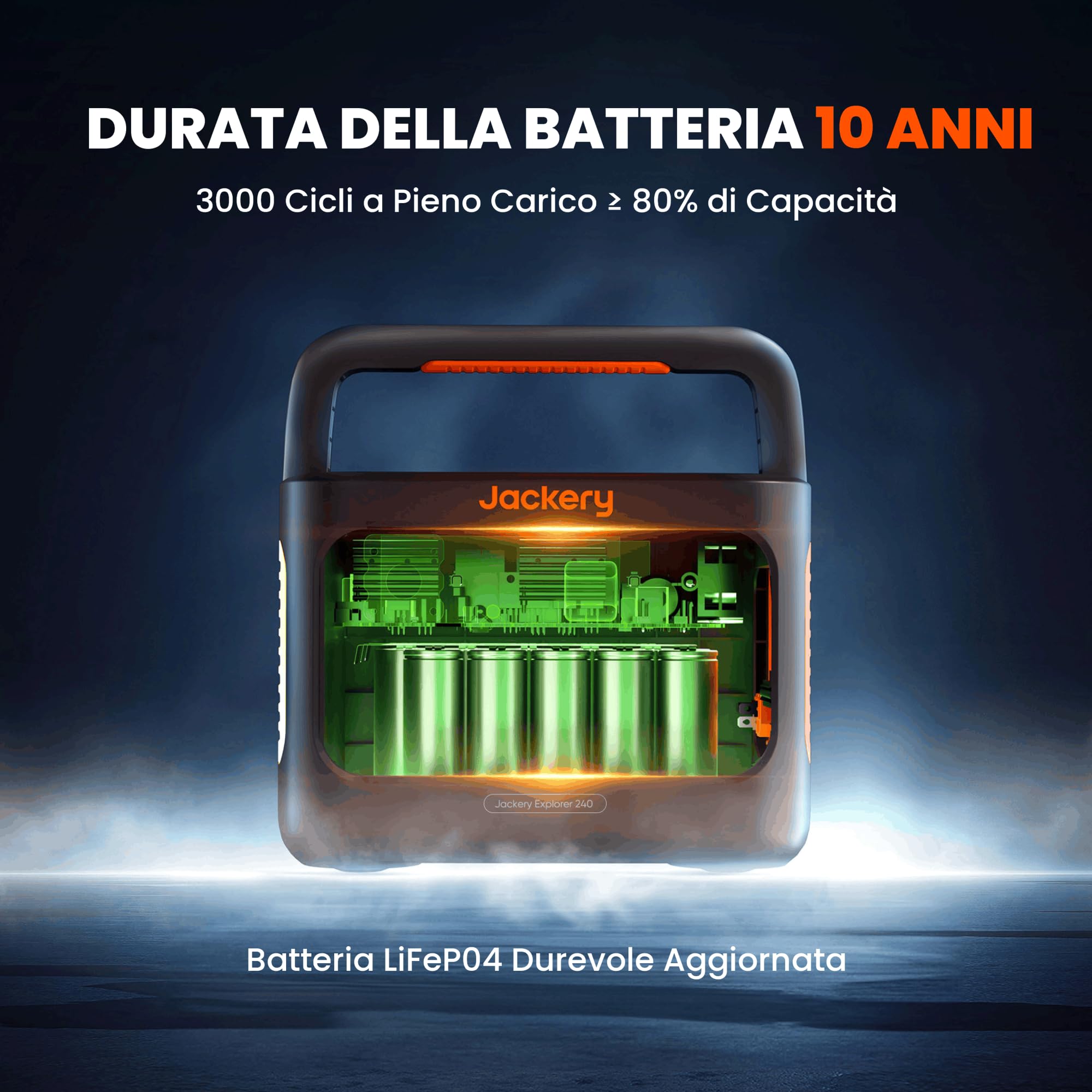 Jackery Explorer 240 V2 Stazione Elettrica Portatile, 256Wh Batteria LiFeP04, Uscita da 300W CA/100W USB-C, Ricarica Completa Rapida 1H, Generatore Solare per Esterno,Campeggio,Emergenza (2024 Nuovo)