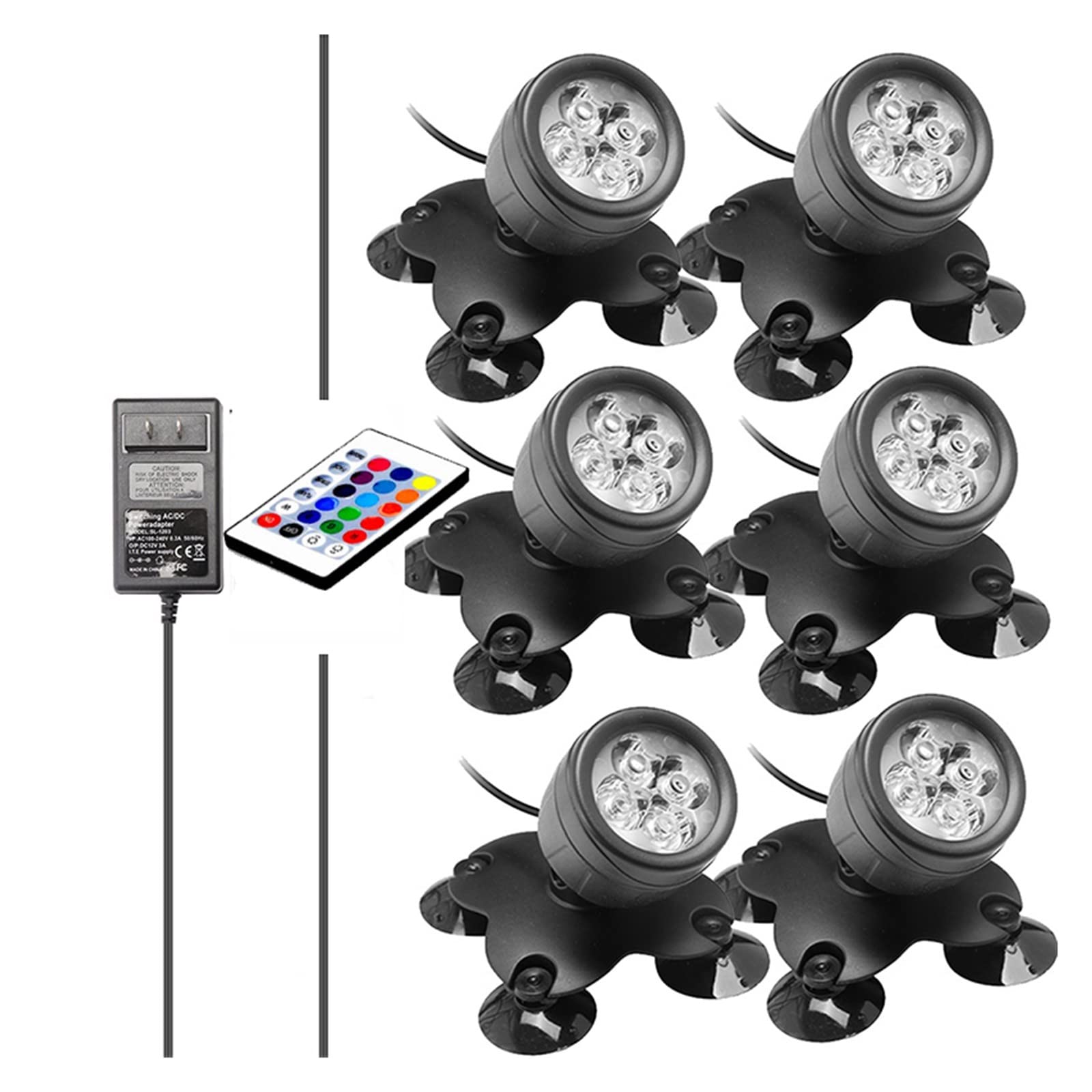 Światła do basenu RGB Nurkowanie Staw IP68 Wodoodporne podwodne akwarium Spotlight 36 LED Ogród Krajobraz Lampa trawnikowa Tworzenie Atmosfery(3pcs)
