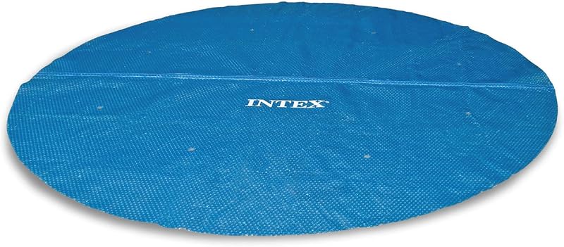 Cobertor solar para pileta INTEX 28012E: para piscinas redondas Easy Set de 12 pies y estructura metálica - Aísla el agua de la pileta - Reduce la evaporación del agua - Mantiene los desechos afuera - Reduce el consumo de químicos
