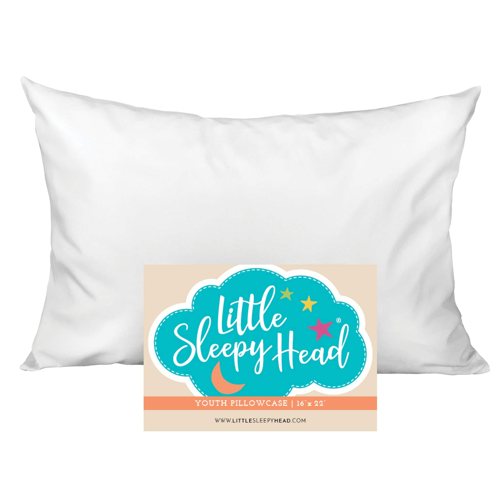 Little Sleepy Head Youth Pillowcase 16 x 22-100% Cotton & Hypoallergenic (White Envelope)