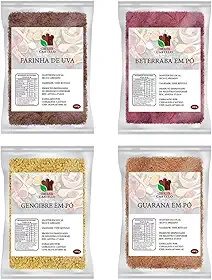 Beterraba Uva Gengibre Guaraná em pó 100g Pré Treino Natural