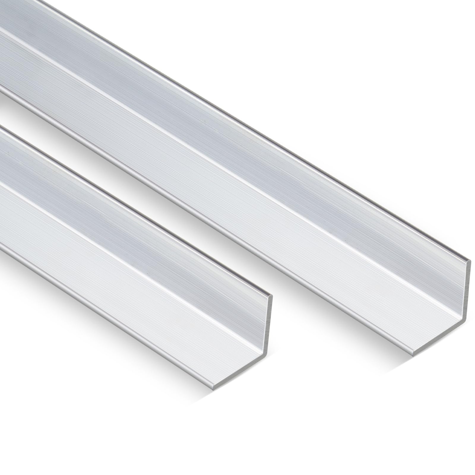 Blulu 2 Pcs Aluminum Angle Stock 48" Long x 3/5" Wide x 1/16" Thick, Aluminum Angle Iron Trim Angled Metal Bar