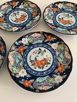 Amazon.co.jp: 三洋陶器花風流 龍峰窯 染錦元禄和皿 金彩祥瑞丸