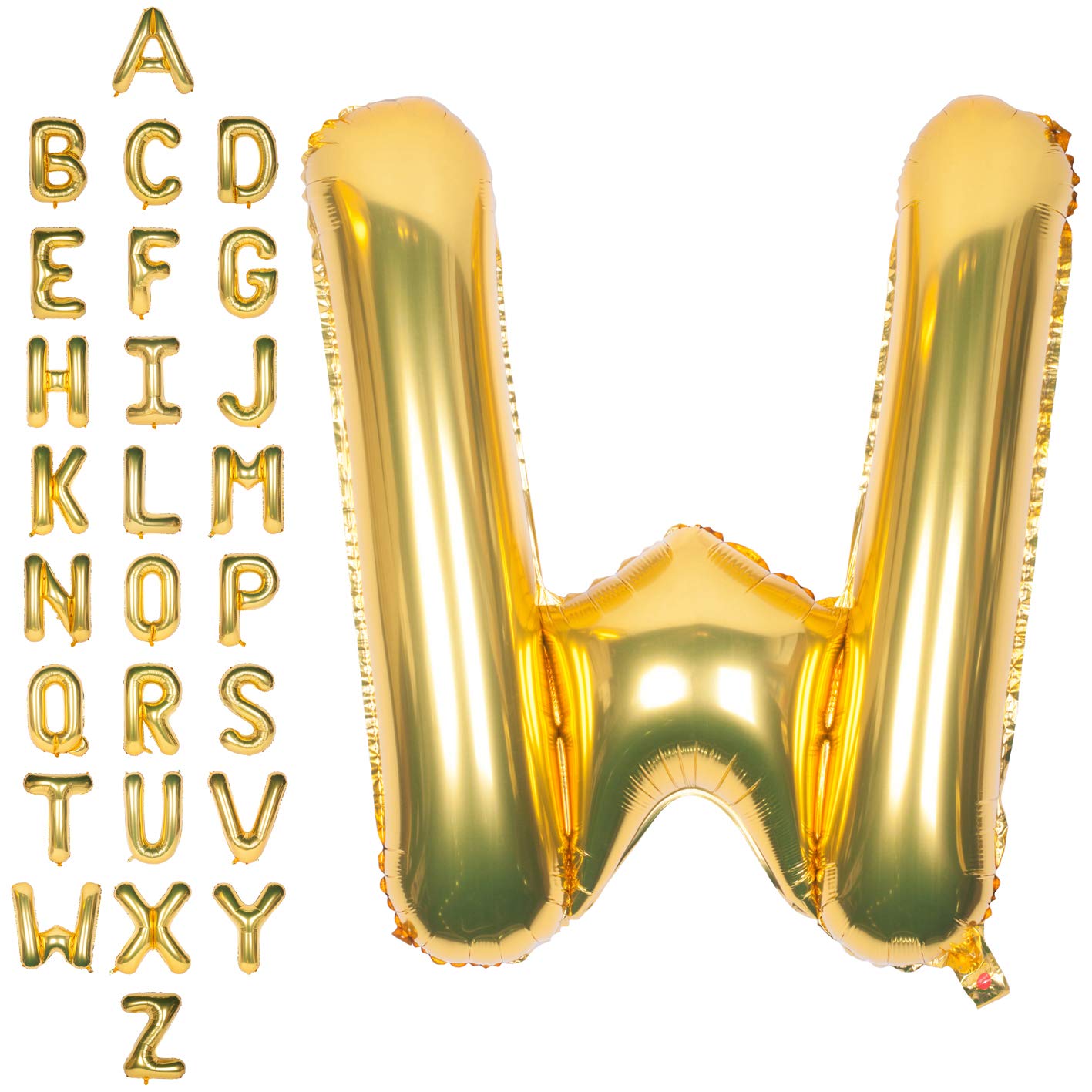 40 Inch Gold Letter Balloon Large Letter W Balloon Foil Helium Alphabet Balloons Gold Birthday Party Anniversary Wedding Graduation Ceremony Decoration (Gold Letter W) — image 1