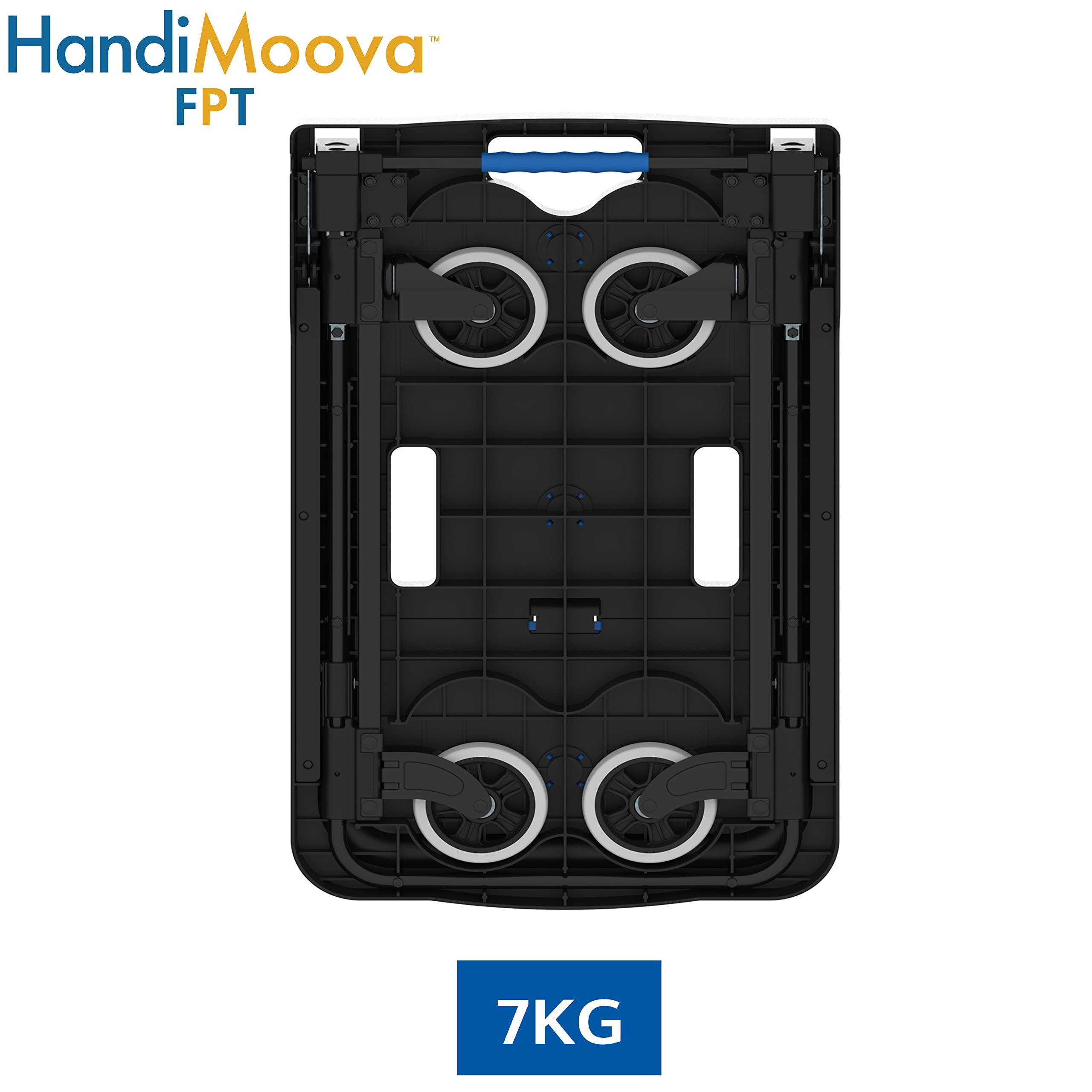 HandiMoova FPT Carrello a Piattaforma Pieghevole; Carrello a Mano Compatto; Salvaspazio; Manico Telescopico; Capacità di Carico di 135Kg per Impieghi Gravosi