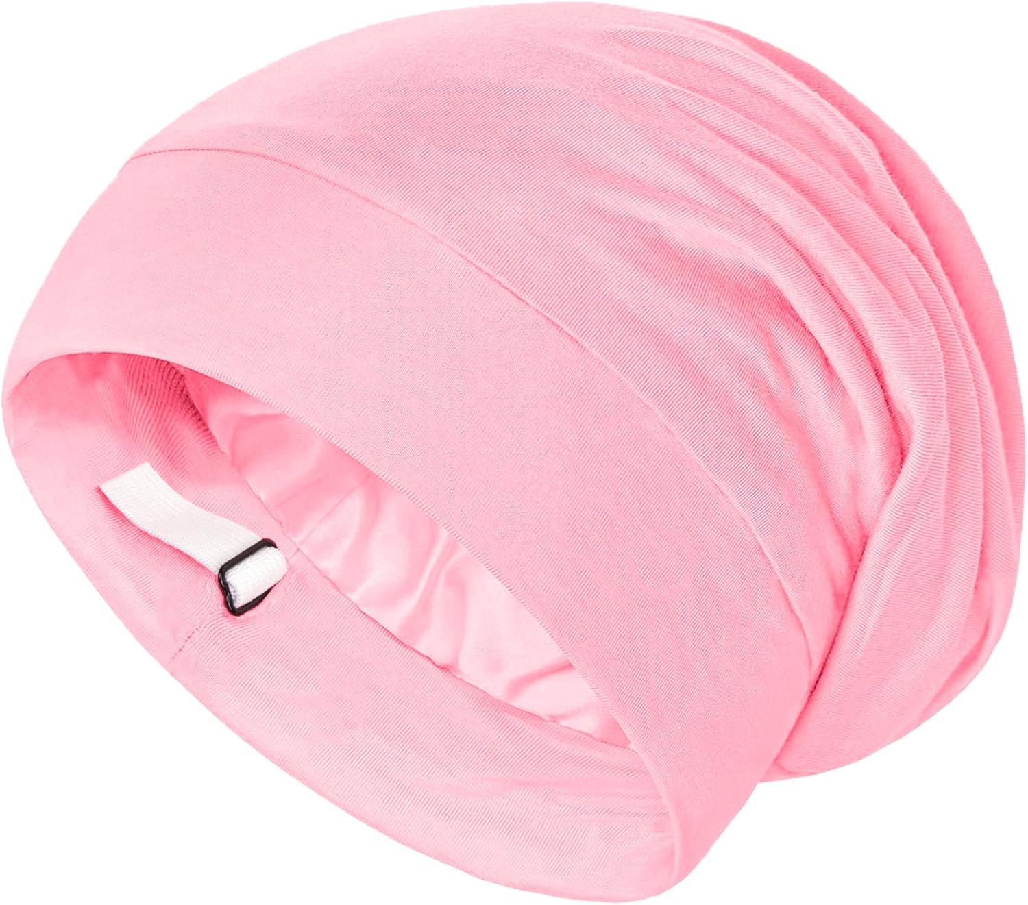 Satin Bonnet Black Double - Layered Hair Bonnet for Sleeping, Adjustable Sleep Cap Hair Wrap for Hair Protection, Unisex Beanie Hat