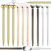 10PCS Hea/rt Shaped Ballpoint Pens,Go/ld Pen Me/tal Retractable Funny Pens,Valentine's Wedding Pens for Guests Gift,Cute Fancy Pretty Pen for Women Writing,Portable Go/ld Gel Pen,He-art Stationery2