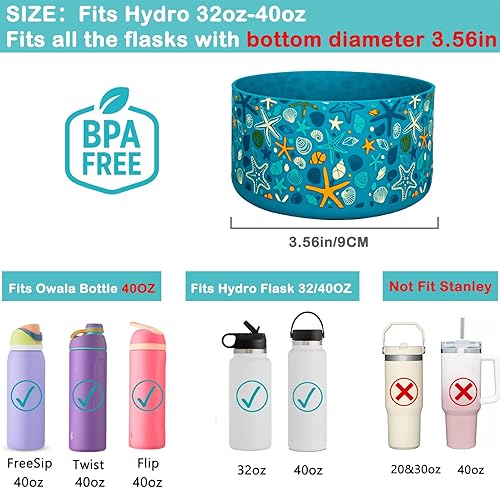 Miniatura 2 de Protective Flask - Bota de silicona de 12 a 40 onzas para botella de agua Hydro Flask, y compatible con Stanley Tumbler, Yeti, Simple Modern,