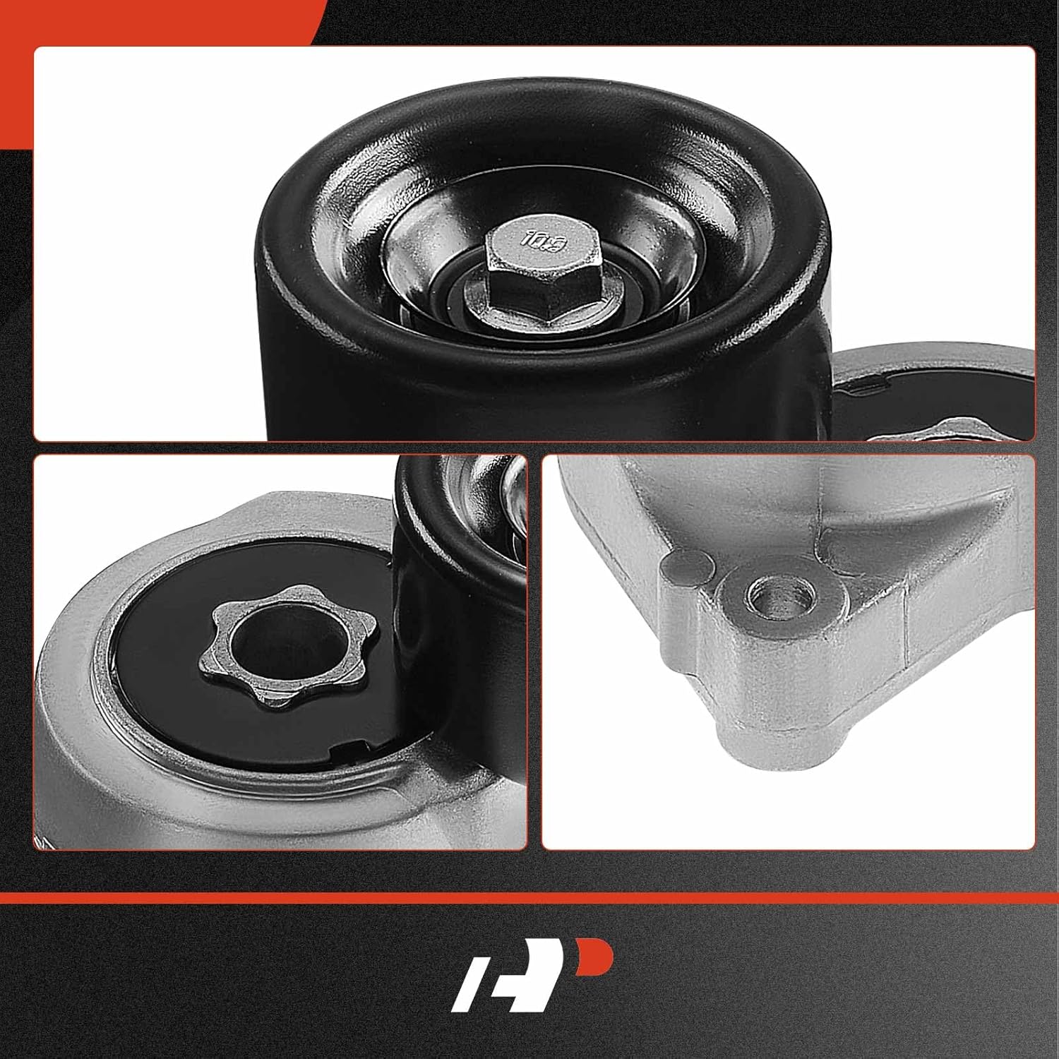 A-Premium Belt Tensioner Assembly with Pulley Compatible with Honda Accord 2008-2012, Crosstour 2012-2015 & Acura TSX 2009-2014, 2.4L, Replace# 31170R40A01, 31170RLFJ01