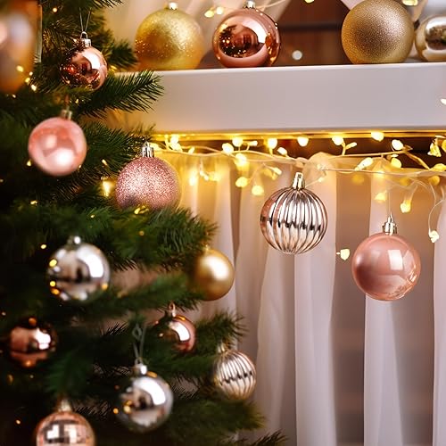 Miniatura 4 de AMS Mini adornos de bola de Navidad de 34 quilates, decoración de fiesta, inastillable, colgante para decoración de árbol de Navidad (1.57