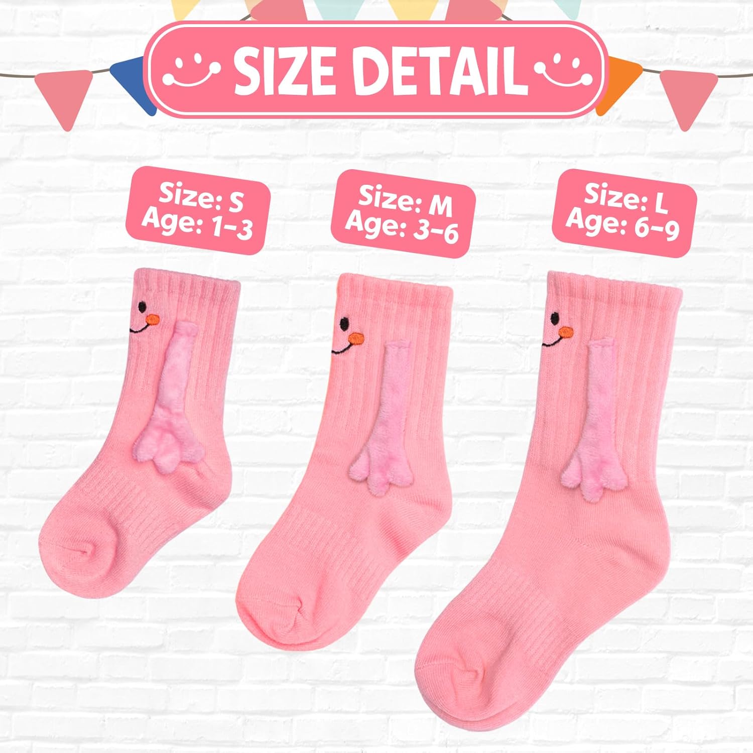 Holding Hands Socks, Crazy Silly Novelty Funny Wacky Mid-Tube Smile Unisex Socks - Image 3