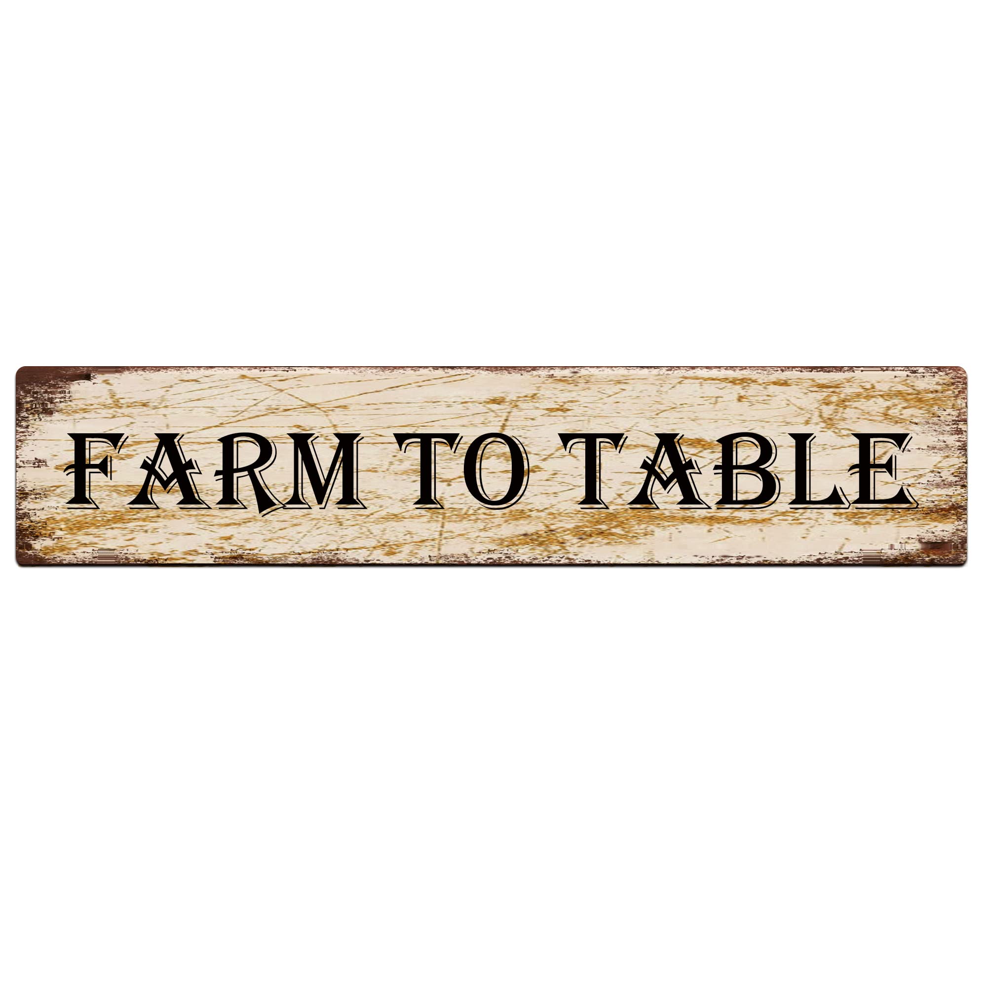 Farm to Table Retro Tin Signs Aluminum Metal Sign for Kitchen Home Garden Wall Bar Cafe Decor 4x16 Inch