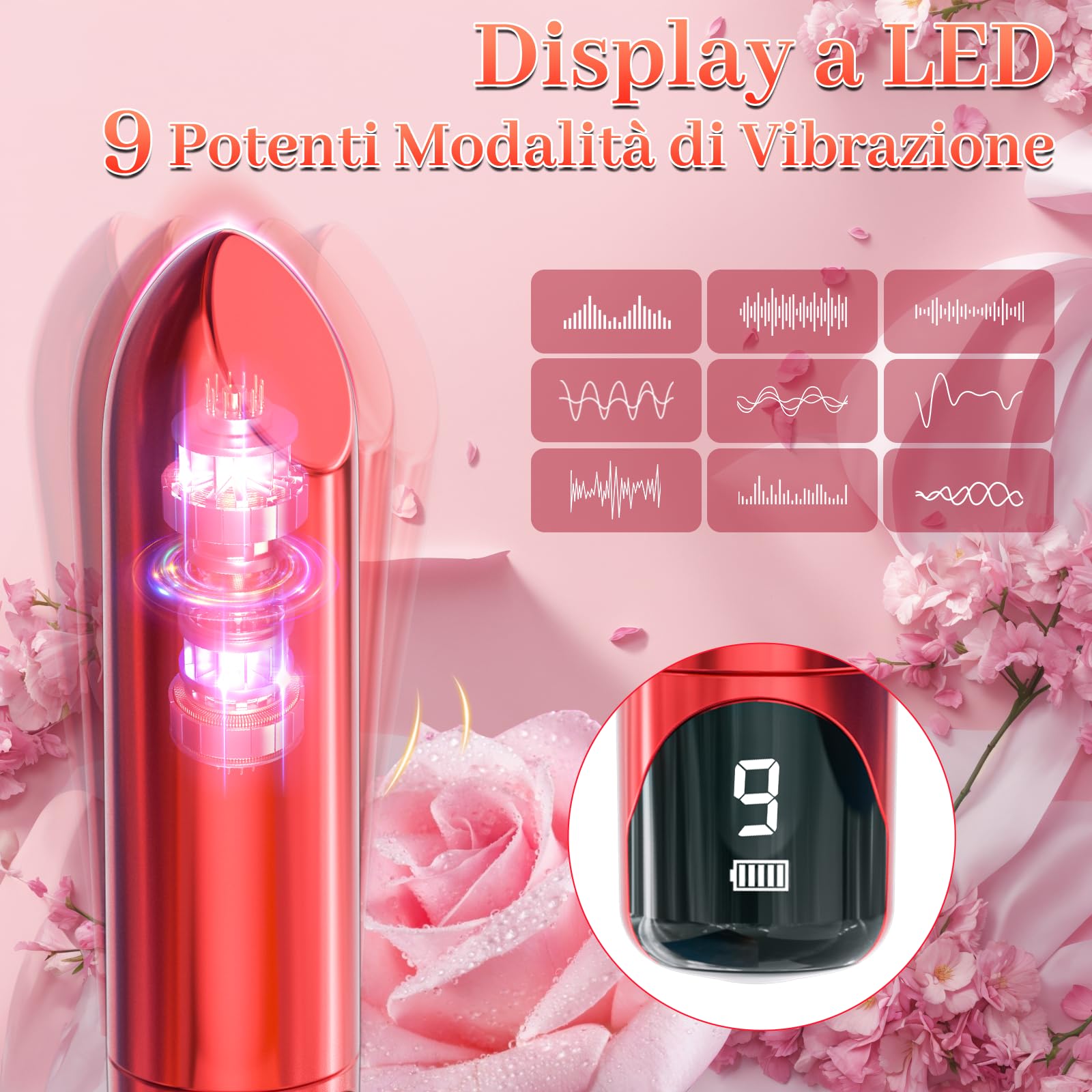 Vibratoreper Donna Piccolo Sex Toys - Vibratore Donna con 9 Modalità di Vibrazione Vibratoreper Donna Clotoride Sex Toy Vibratori Donna Squirting Vibratoreper Donna Professionale Toys Donna Clotoride