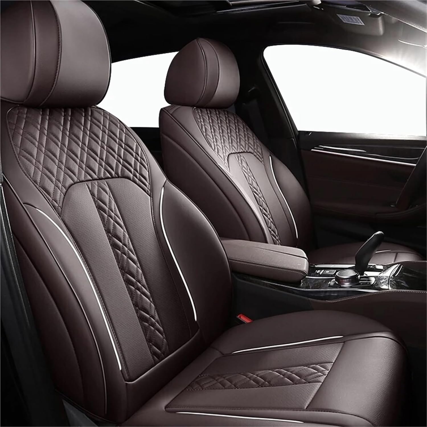 Car Seat Covers Compatible with BMW G30 2018 2019 2020 2021 Luxury Full Set Interior Parts Automotive Products Accessories(Red)