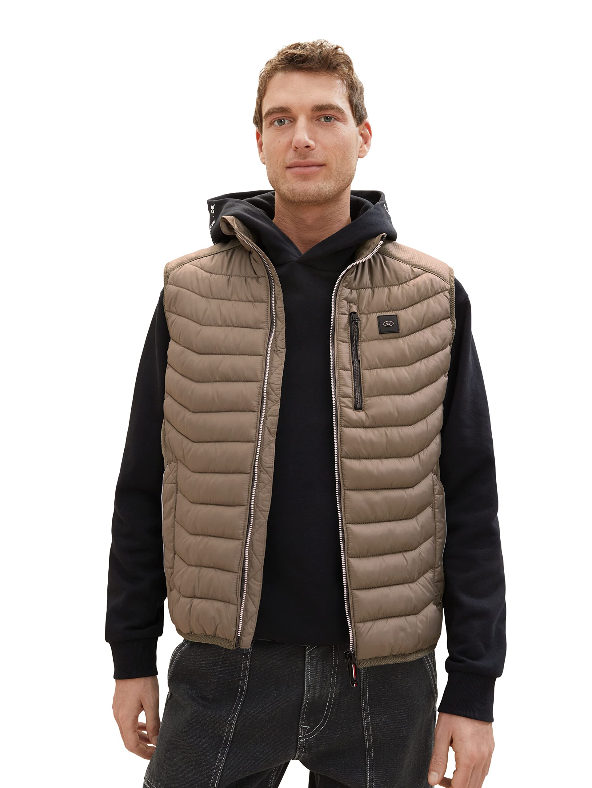 TOM TAILOR Chaleco Acolchado Híbrido Con Cuello Alto Chaleco Hombre (Pack de 1)