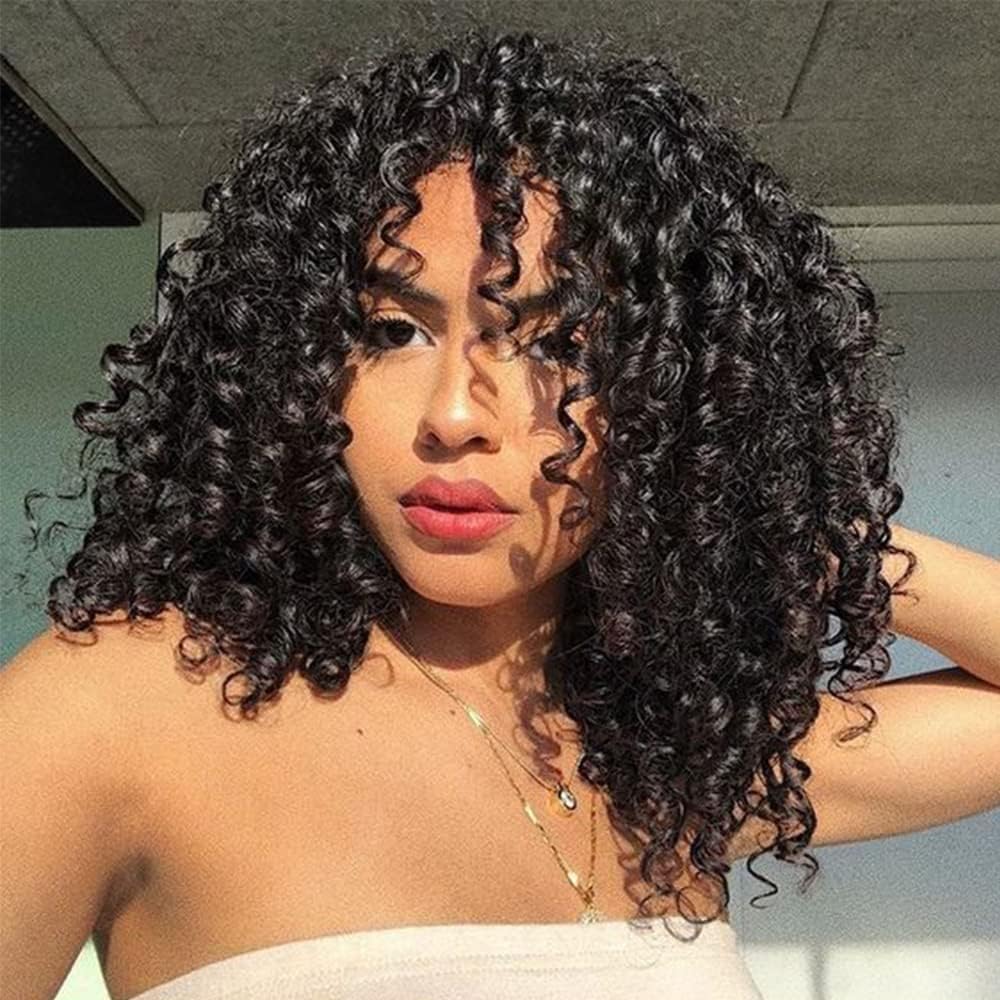 Extensiones Brasileñas de Pelo Natural Brasileño, Mechas Pelo rizado brasileño, 3 rizos 22 pulgadas extensión 150g