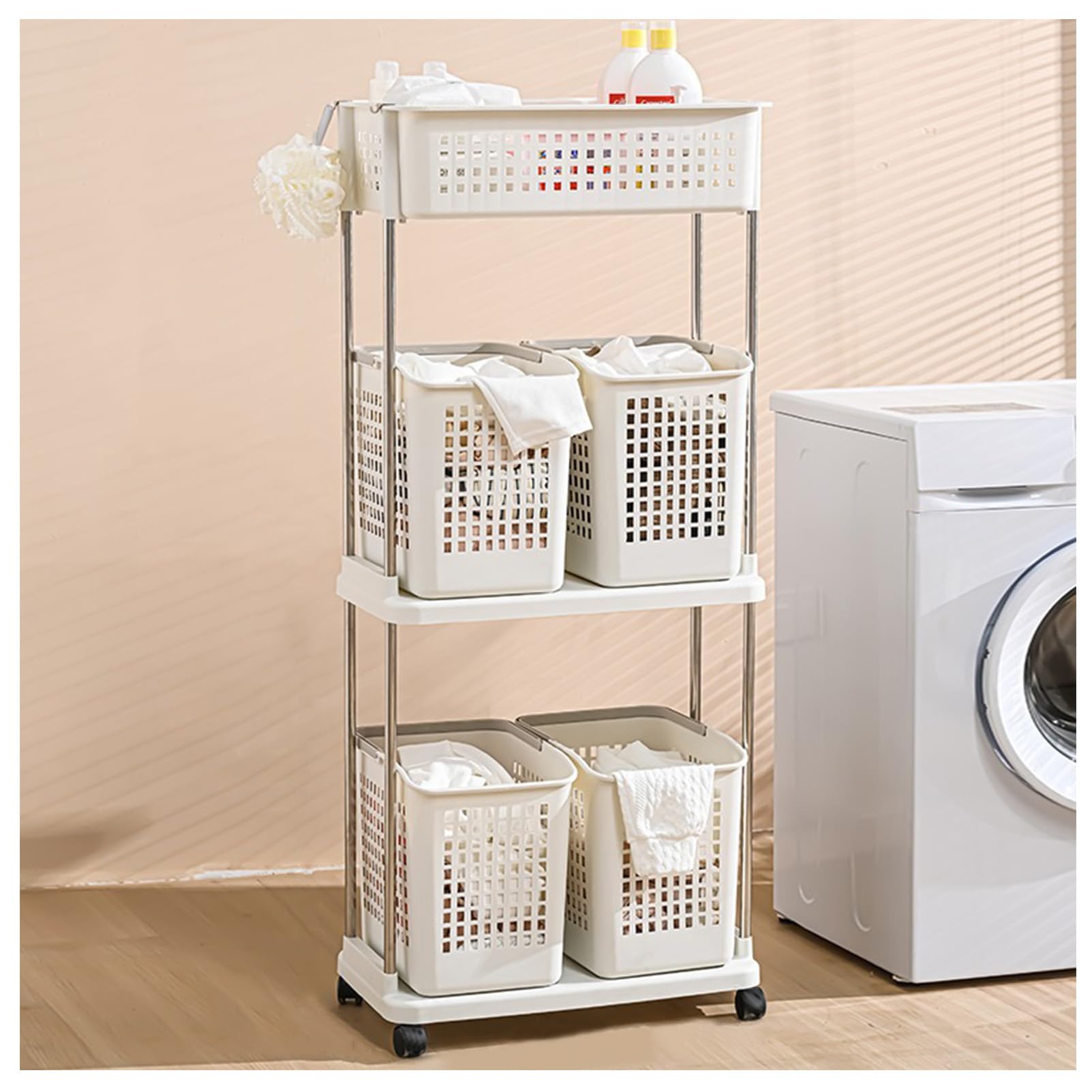 Bathroom Dirty Clothes Basket, Multi-Layer Storage Basket, Household Multi-Function Dirty Clothes Basket