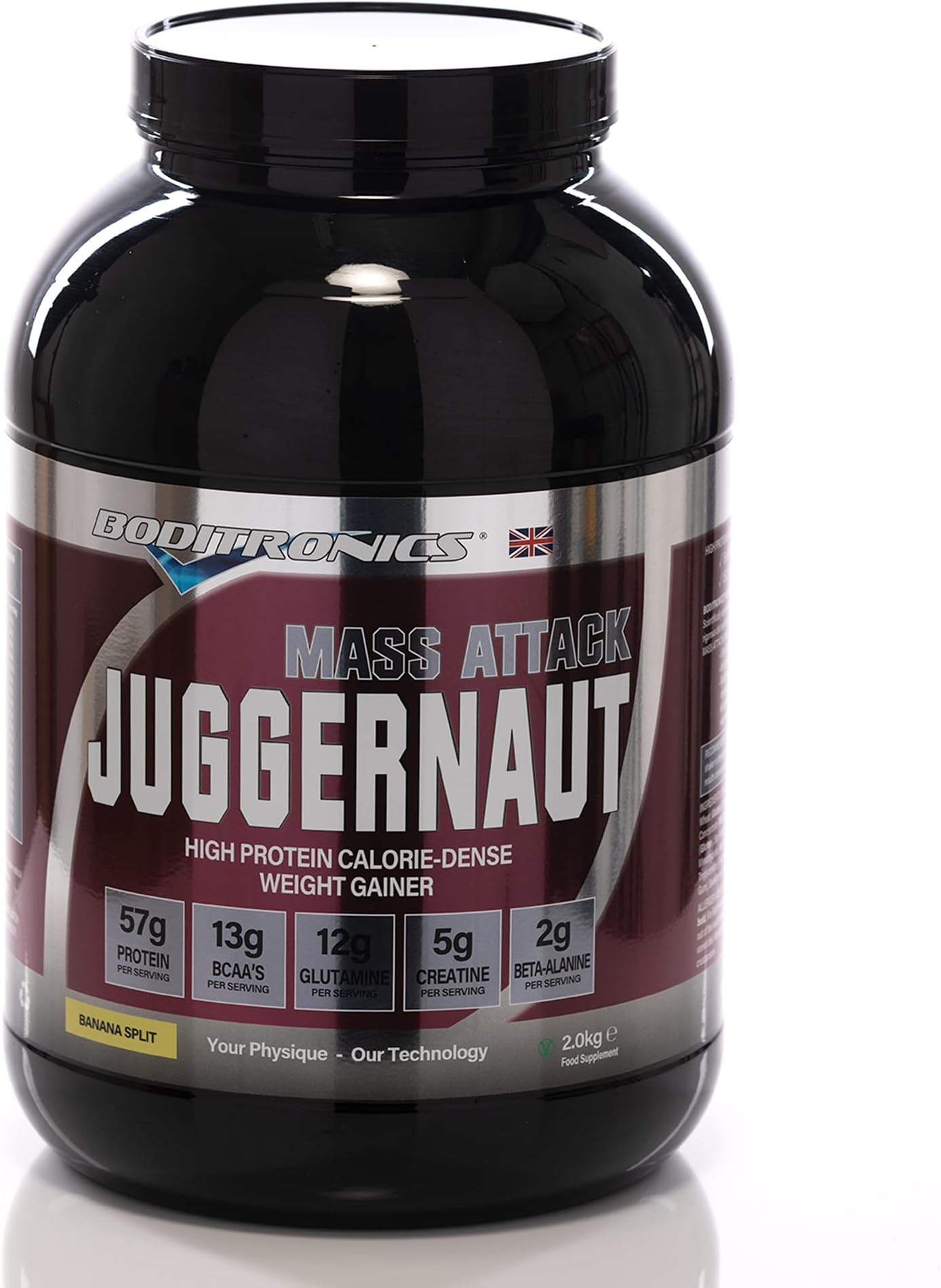 โ Mass Attack Juggernaut Powder for Weight Gainer Powder, All in One Muscle Mass Gainer, High Protein Powder for Men and Women, with 5g Creatine, BCAA,Glutamine & Beta Alanine (Banana Split)