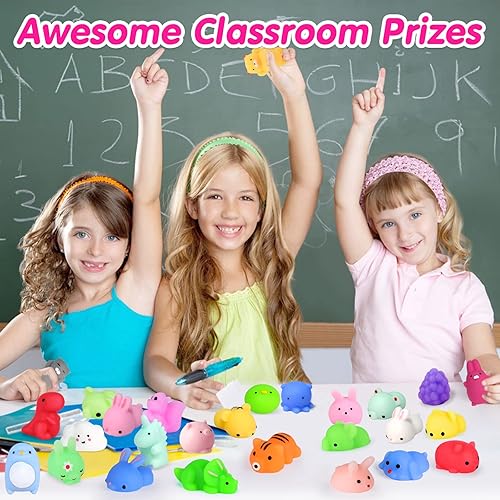 Miniatura 8 de ONLYO juguetes Mochi Squishy 40 piezas al azar de minijuguetes esponjosos para fiestas, para niños y niñas Kawaii, de animales como gatos, panda,