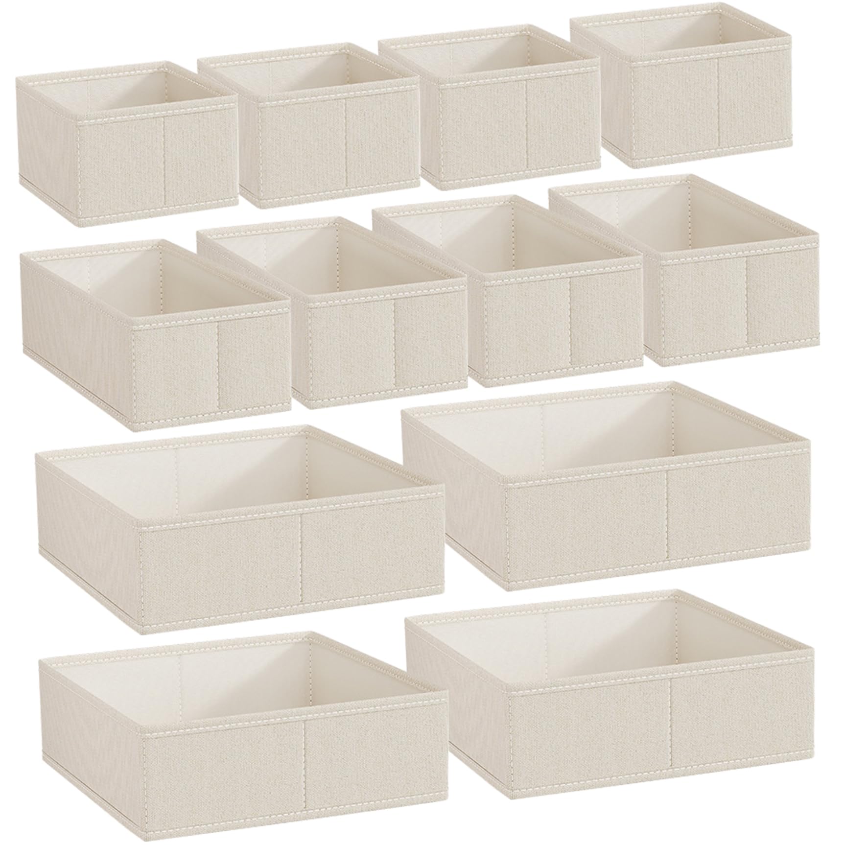 12 piezas de ropa de bebé apilable y plegable, almacenamiento de cajones, ahorro de espacio, multifuncional, para cuarto de bebé y dormitorio, armario divisores de cajones