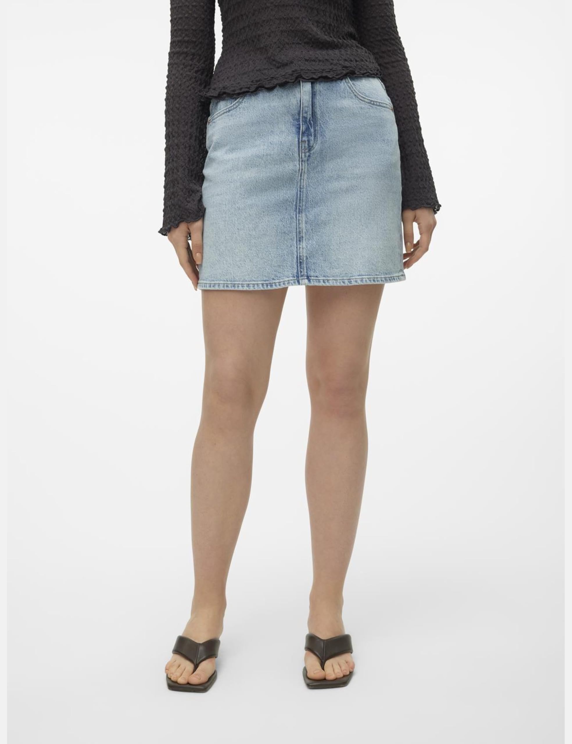Vero Moda Vmtessa HR Short DNM Skirt Mix Ga Noos Gonna di Jeans Donna