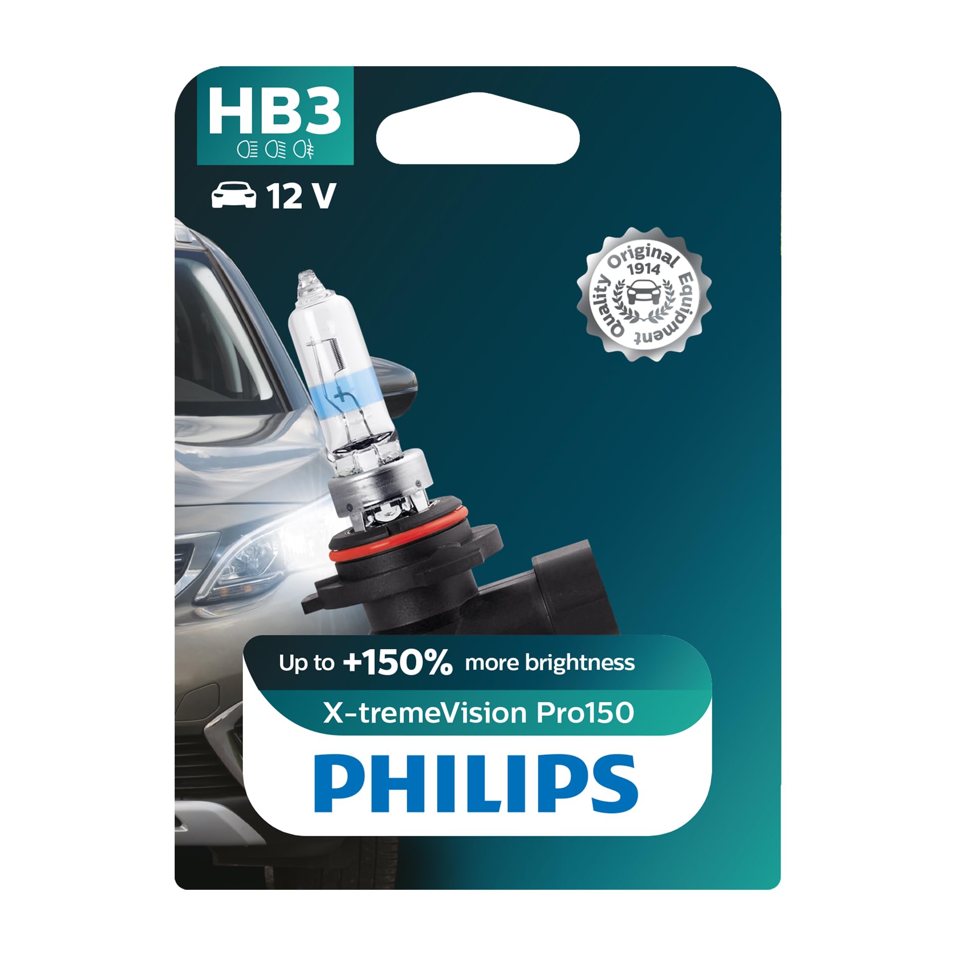 Philips WhiteVision ultra HB3 car headlight bulb, single blister