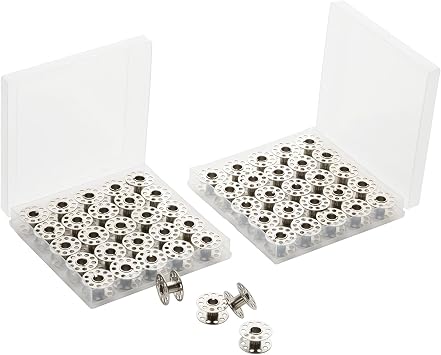 56 PCS Bobbins Metal Sewing Machine Bobbins with 2 Storage Cases - Universal Steel Thread Bobbins for Most Home Use Sewing Machine 28pcs/Box