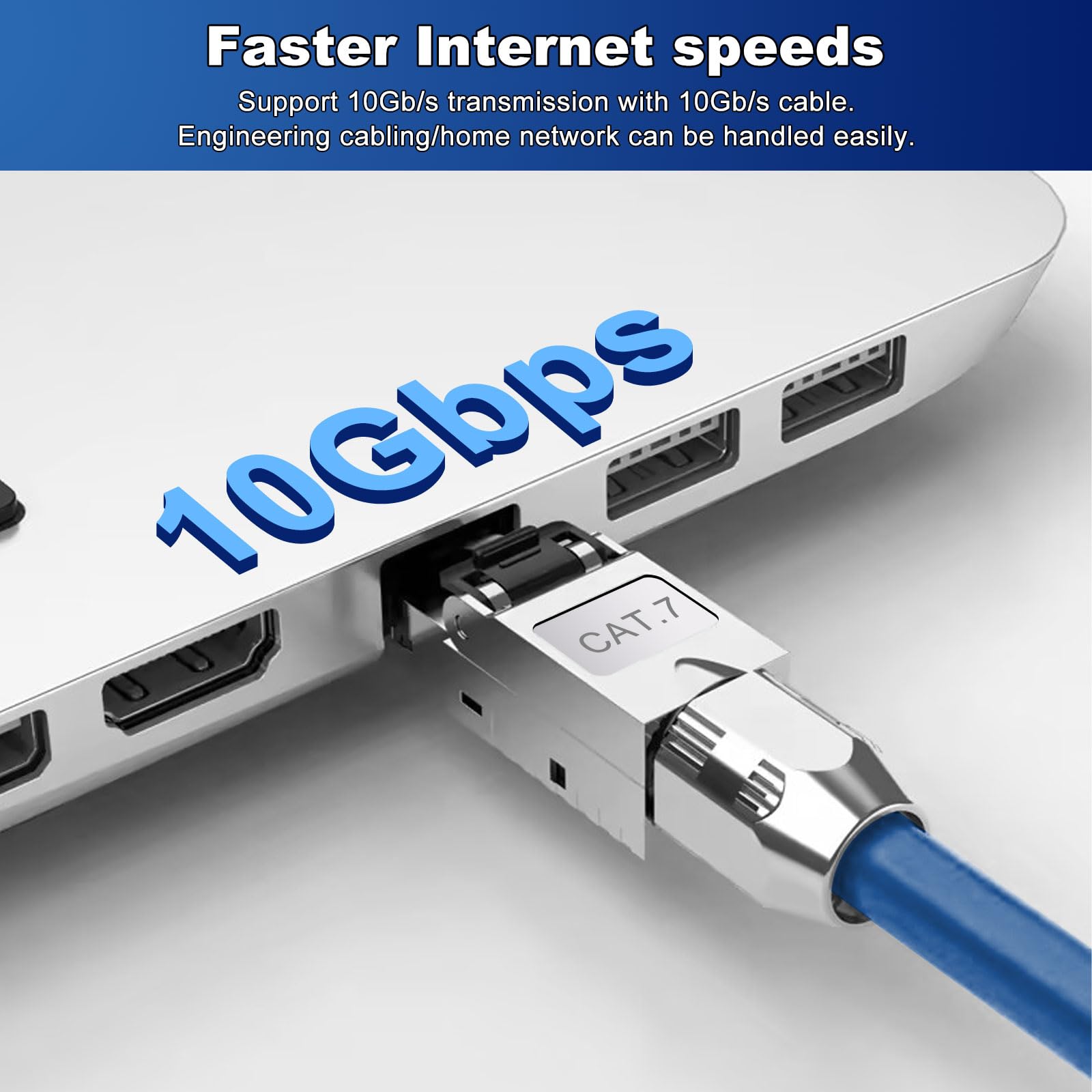 12x CAT 7 RJ45 Stecker Netzwerkstecker für starre LAN Kabel Verlegekabel Ethernet, lan stecker cat 7 werkzeuglos LSA，vollgeschirmt STP, 10 Gbit/s, AWG 22-24