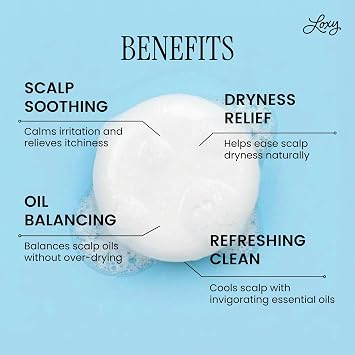 Loxy Soothe Shampoo Bar Soap for Dandruff, Dry, Itchy Scalp - 2.25 oz | Peppermint, Lime Oil , Tea Tree Oil, Paraben and Silicone Free, Vegan & Cruelty Free, Zero Waste, Made in USA