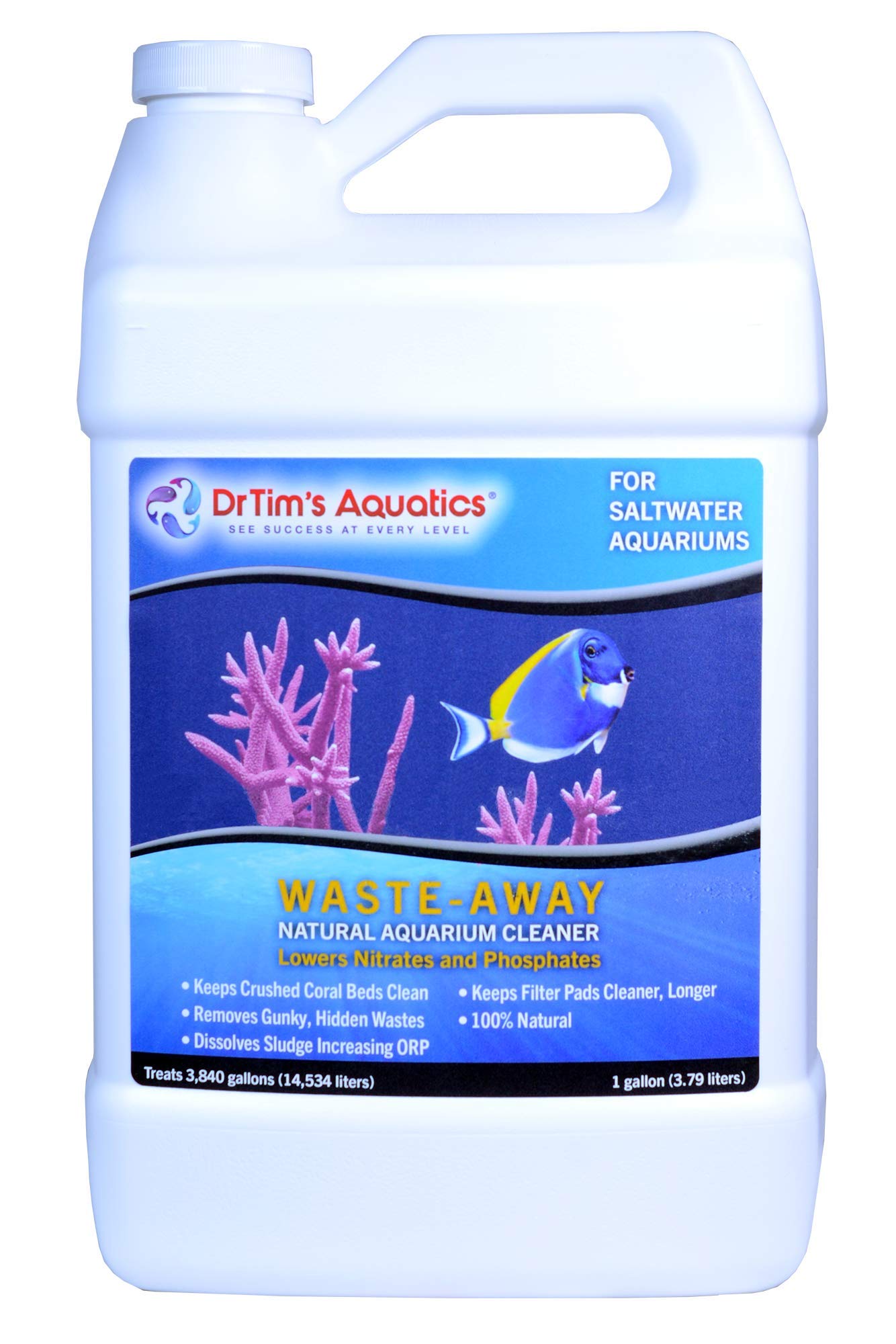 DrTim's Aquatics(Waste Away, 3790ml) - 276 3790ml NaH2O-Pure Waste-Away Natural Aquarium Cleaner