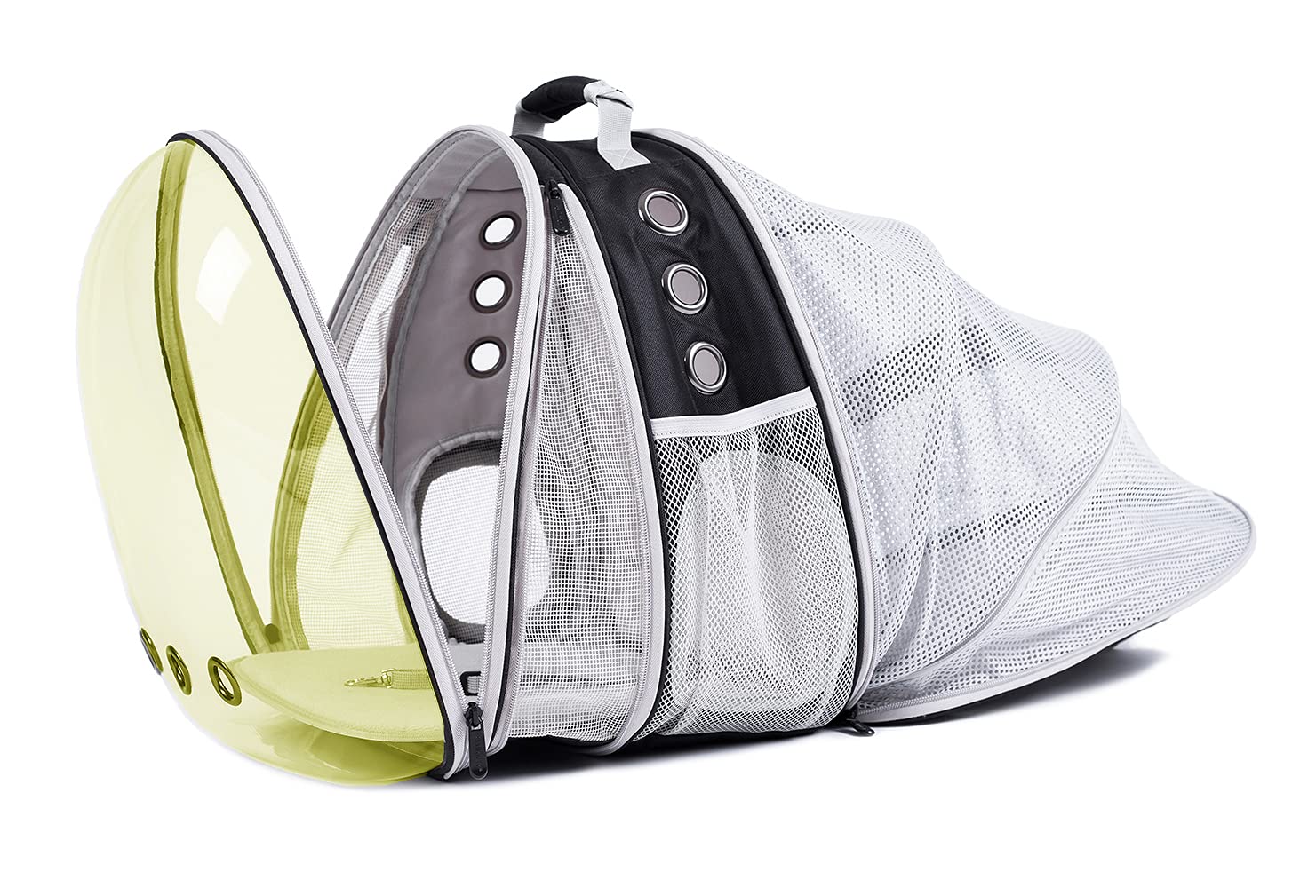 Mochila doble expandible polarizada para gatos, se adapta hasta 20 libras, cápsula espacial expandible delantera y trasera, transportador de mascotas de burbujas polarizadas para gatos grandes y