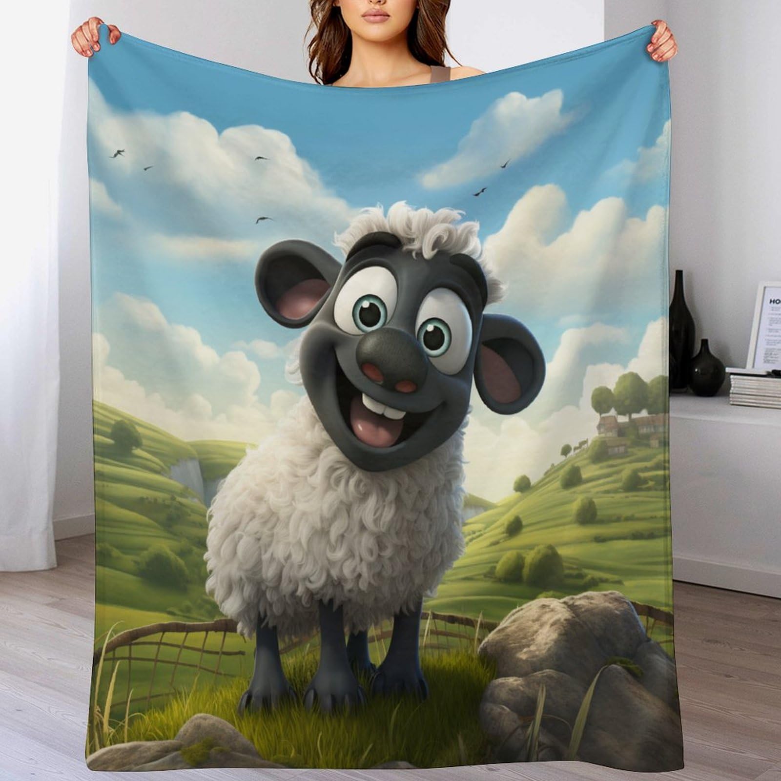 Couverture moelleuse mouton contre le froid du lit et du canapé