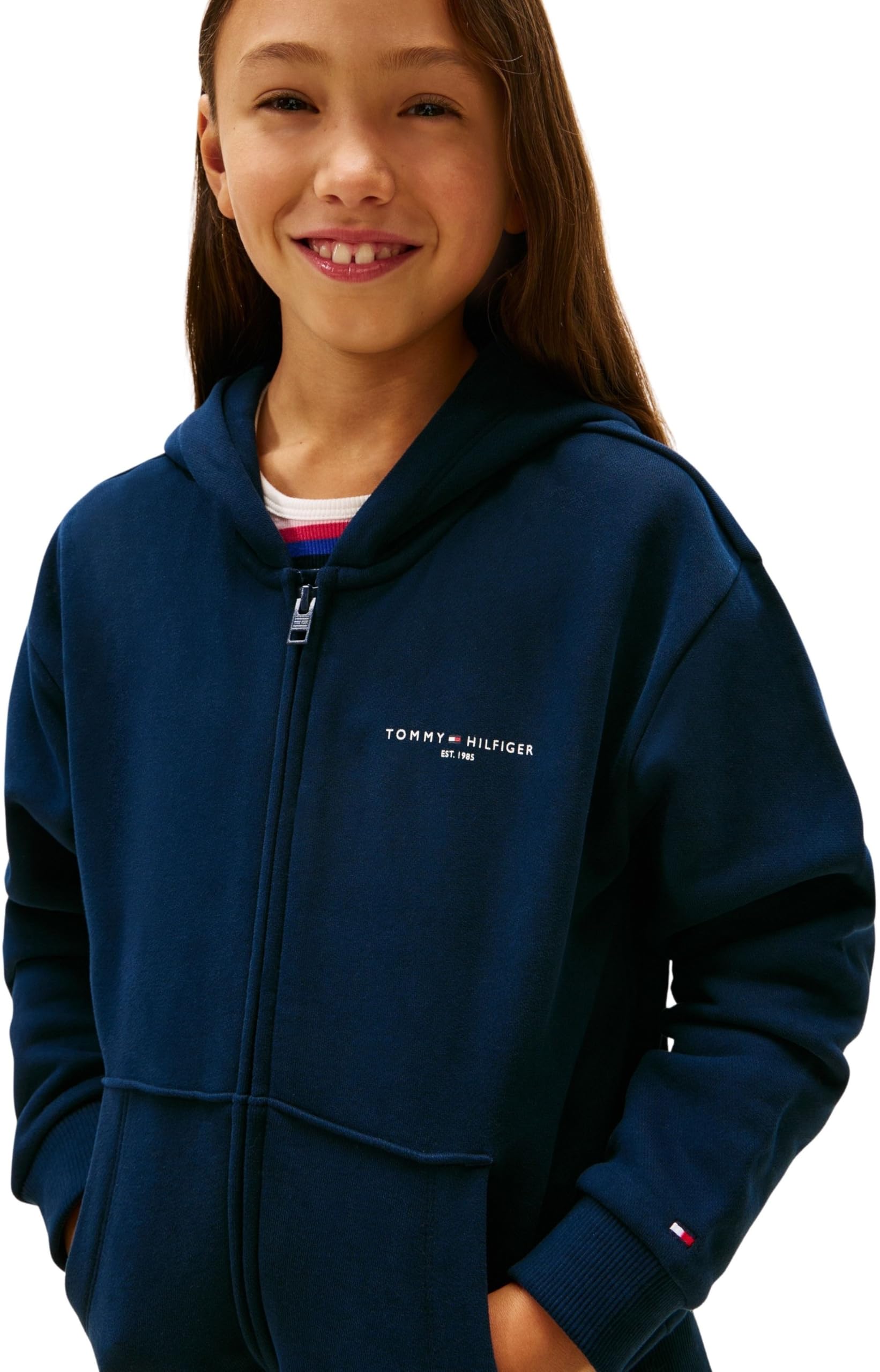 Tommy Hilfiger Mini Corp Zip Through Hoodie Ks0ks00726 Sweat à Capuche zippé Mixte (Lot de 1)