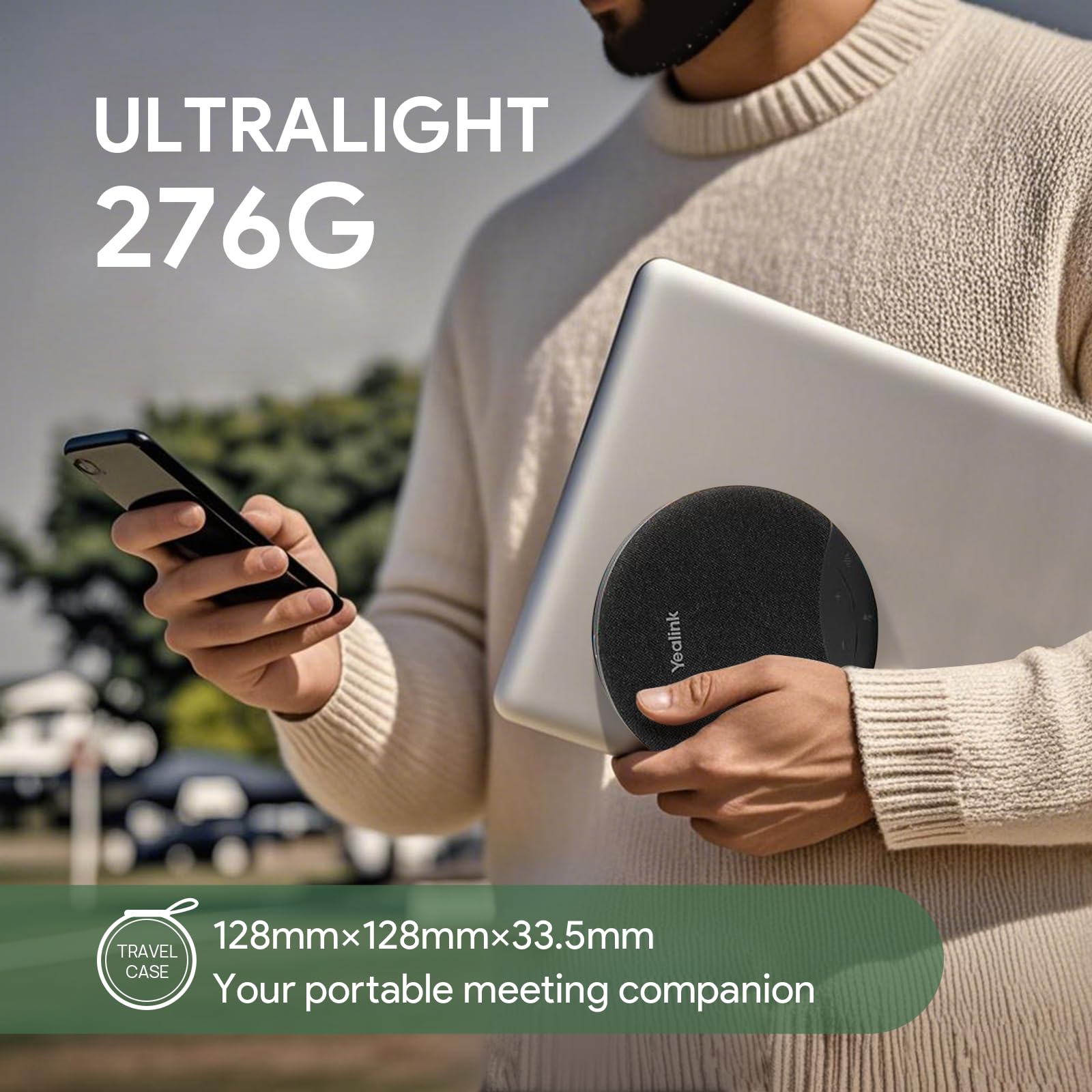 Yealink Sp92 Conference Speaker and Microphone Teams Certified Mic with Al Noise Cancelling 20H Call Time USB Speakerphone — view 4