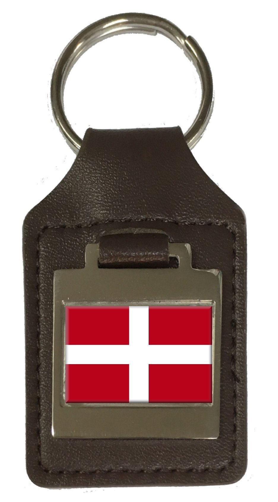 Schlüsselanhänger aus Leder mit Gravur Como City Italien Flagge
